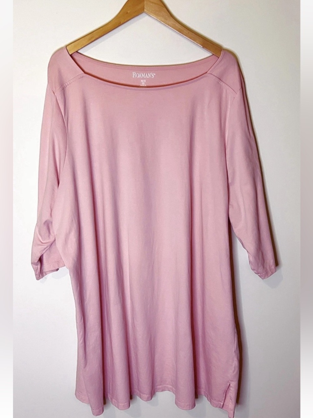 Roaman's Light Pink Boatneck Tunic Top
